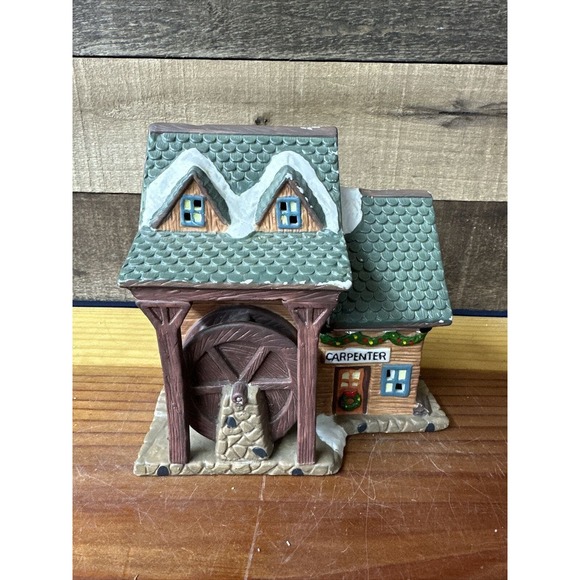 Dickens Keepsake Village Series Carpenter Wood Sawing Plant Lighted 1994 - Picture 1 of 6
